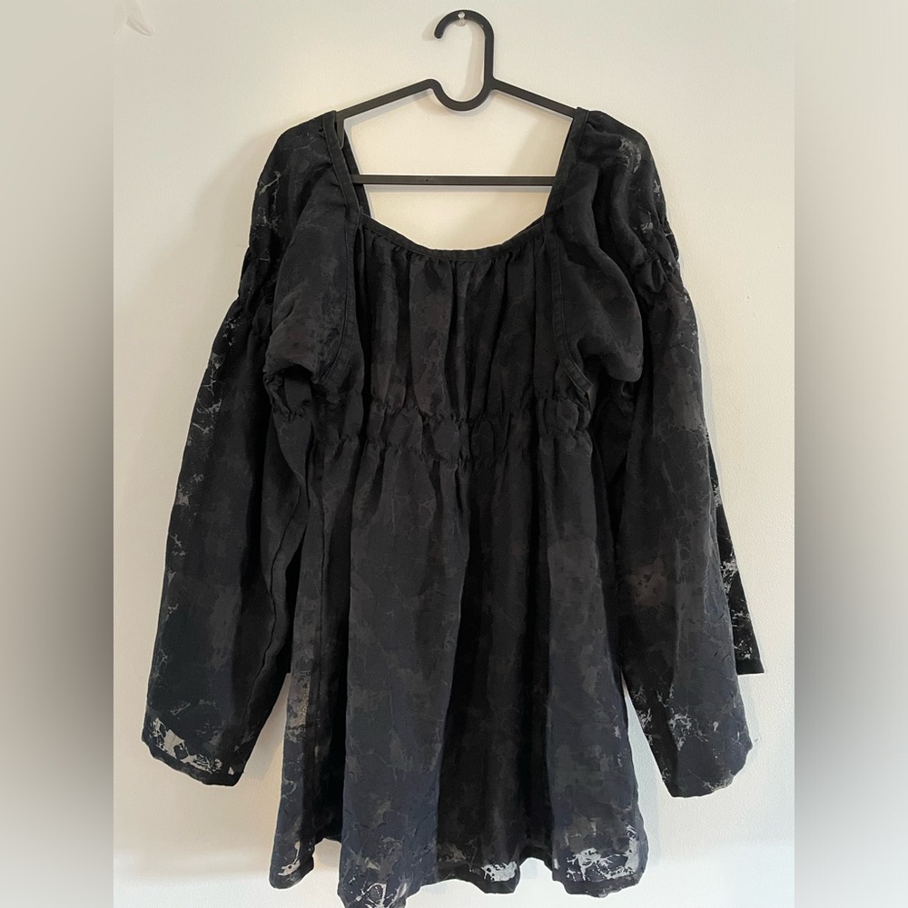 Oversized mesh tunic